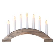 Eglo Lichterbogen Weihnachten Mit 7 Kerzen, Fensterleuchter Gebogen Aus Holz In Braun, Schwibbogen Mit Kabel, Weihnachtsbeleuchtung Fenster, E10 