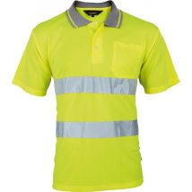 Vizwell - Triuso Vwp1b Warnschutz-poloshirt Gr. 2xl Leuchtgelb/marine