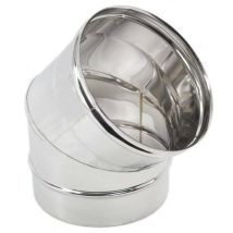 Curva Per Stufa In Acciaio Inox 304 A 45 Da 130 Mm