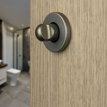 Ouvre&déco – 2 Rosaces De Poignée De Porte Rondes Rosa Verrou Condamnation, Aluminium Aspect Inox