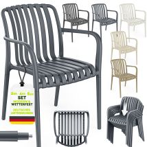 Tillvex Gartenstühle 2er Set Stapelbar Wetterfest Outdoor Stühle Bis 120kg Belastbar Gartenstühle Outdoor Terrassenstuhl Gartenmöbel Balkon Garten 