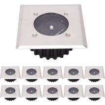 Led-solar-bodenlampe, 10 Stück, Außenleuchte, Straßenlaterne, Erdleuchte, Wasserdicht Ip65 (kaltweiß) [energieklasse A+]