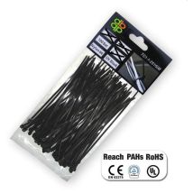 Collier de serrage Bradas – 100 pièces – Noir – 400 mm x 4.8 mm – Diamètre de serrage mini/maxi, Matières, Certification CE, RoHS