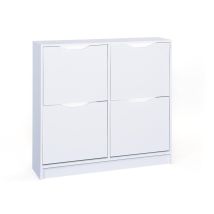 Schuhschrank Mit Vier Klapptüren, Weiß 90 X 25 X 100