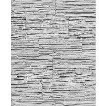 Edem - Papel Pintado Súperlavable Con Relieve Aspecto Piedra 1003-32 Natural Tipo Mampuesto Gris Blanco