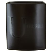 Premier Housewares Barattolo Per Utensili In Ceramica Con Scritta, Colore: Nero