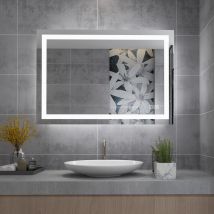 Lisa Badspiegel Led Mit Beleuchtung 60x90cm Badezimmerspiegel Mit 3000-6500k Beleuchtung,beschlagfrei Dimmbar Touch Bad Spiegel