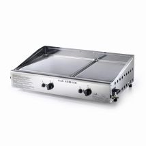 Barbecue Piastra Di Cottura Doppia A Gas Gpl O Metano Con Accensione Piezoelettrica In Acciaio Inox Made In Italy