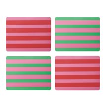 Creative Tops Set De 4 Sets De Table Rectangulaires Avec Motif Rayé De, Support En Liège De, Résistant À La Chaleur, Résistant Aux Taches, Surface 