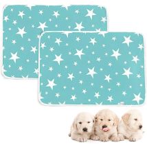 Dog Trainer Mats, Set Of 2 Trainer Mats For Potty Training - Rapid Urine Absorption - Reusable - 50x70