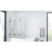 Marwell - Bwf311 Gallery - Parete Per Vasca Da Bagno, Colore: Nero Opaco