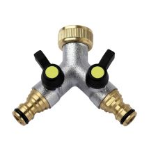 Derivacion En ́y ́ 2 Vias De Laton Con Llave De Paso Y Conexi