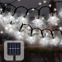 Guirnalda De Luces Solares Para Exterior, 7 M, 50 Led, Resistente Al Agua, Lámpara Solar Con Forma De Estrella, Decoración Navideña Para Fiestas, 