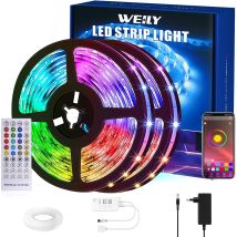 Minkurow Led Bluetooth 10m Led-streifen 5050 Rgb Led-schlafzimmer Mehrfarbiger Flexibler Lichtstreifen, Gesteuert Über Smartphone-app, 