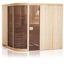 Desineo - Cabina De Sauna Redonda 244x194x199 Con Estufa Con Control Remoto