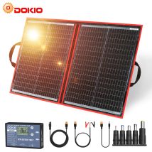 Dokio - 100w 18v Faltbar Tragbar Solarmodule Monokristalline Mit Solarregler(lcd-anzeige + 2 Usb-ausgang) Für 12v Batterie