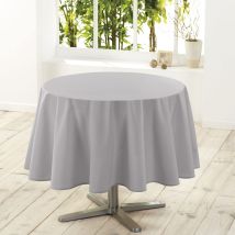 Douceur D'Intérieur - 1720244, Tovaglia Rotonda , 180 Cm , Essentiel , Poliestere Unito , Grigio