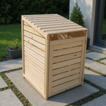 Chalet & Jardin – Cassa in legno per cassonetto – 80 x 120 x 20 cm, 720 L, Pino del Nord, Marrone – 05-705166