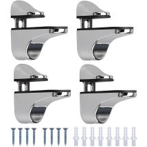 Zolginah - Piece Glass Shelf Bracket, Adjustable Bathroom Glass Shelf Made Of Polished Zinc Alloy For Glass And Wood Floors Up To 3-20mm Thickness, 