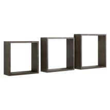 Ahd Amazing Home Design - Kubischer 3er Set Wandregal Mod. Incubo Slim Farbe Eiche Dunkel