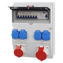 Adelid - Baustromverteiler Wandverteiler 1x 32a 1x 16a 5-polig Cee 4x 230v Schuko Fi-schalter Ip65