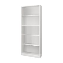 Bücherregal Boston, Lineares Bücherregal Mit 4 Regalen, Büro- Oder Schlafzimmerregal, Modernes Bücherregal, Cm 80x28h201, Weiß