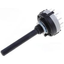 Drehschalter 6 Positionen – Kontaktbelastbarkeit 0,3A / 125V AC, 1A / 30V DC – Betriebstemperatur -10...60°C – Wellenoberfläche glatt – Durchmesser 