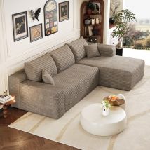Canapé À D'Angle Convertible,canapé 3 Places,canapé Convertible,de Compression Modulaire En L,pour Le Salon,241 Cm De Long,spacieux Et Confortable,