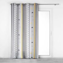 L3c - Douceur D'Intérieur Yellow Mix Tenda A Occhielli Poliestere Stampato 260 X 140 X 0,1 Cm