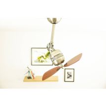Aireryder – Toledo Brass Ceiling Fan – Antique Brass Housing, Walnut Blades, 4 Speed Wall Control, 230V, 47.5cm Diameter
