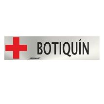 Cartel Informativo 'botiquín' (inox Adhesivo 0.8mm), 5x20cm E3/08896