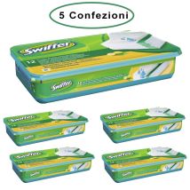 Swiffer Wet Panni Umidi Lavapavimenti Per Scopa Al Limone 5 Confezioni Da 12 Panni