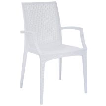 Extrahierter Sesselstuhlstuhlgarten Mit Harzstruktur Rattan Bristtan Grandsoleil Effekt Effekt - White