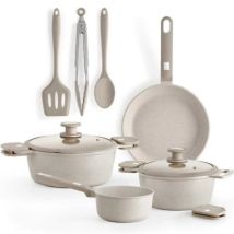 Pack Batería De Cocina Monix Denmark/ Cazo Ø16cm/ Sarten Ø24cm/ Cacerolas Ø20 - 24cm/ Aluminio Fundido/ Apta Para Inducción