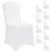 Chair Covers Stretch Slipcovers For High-back Dining Chairs Oeko-tex Certified Washable & Reusable Ideal For Christmas, Weddings, Parties White - 