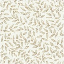 Grandeco Jessy Inia Beige Leaf Wallpaper Paste The Wall Vinyl Scrubbable