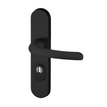 Normbau - Türdrücker Seku 2 - Geschirmt Aus Massivem Aluminium - 7 Mm Vierkant Achsabstand 70 Mm - Schwarz Gebürstet - 3006030000