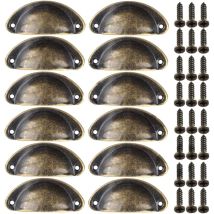 A) (12 Piezas) Manija De Perilla De Puerta Decorativa Retro Para Cajón De Muebles Manija De Concha Vintage Para Cajón Gabinete Muebles De Cocina 