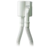 Asciugacapelli da parete Basik – 800 Watt – 13x9x61 cm – Tubo flessibile 40-90 cm – Johnson