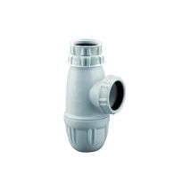 Valentin - Siphon Für Waschbecken Eingang 1'1/4, Verstellbar 64/120 Mm, Ausgang D. 40 Mm, Nf Zertifiziert, Weiß