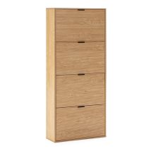 Mobile Scarpiera Mónica 4 Ante Colore Rovere, Per 24 Paia