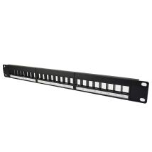 Panneau de brassage RJ45 24 ports – Coffret de communication – Largeur : 482.50 mm – ID CABLES