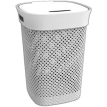 Dea Home Cesto Portabiancheria Woolly 50l Grigio Con Coperchio Z451m023