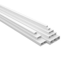 Canal 16 x 10 mm con cinta autoadhesiva – Longitud 2,10 m – Color Blanco – Ideal para ocultar cables