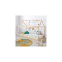 Hüttenbett Panda 70x140 + 1 Bettkasten / Natur/ 145x77x124