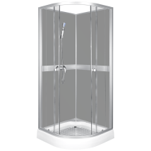 Classic Grey Duschwand + Wasserhahnanschluss + Badewannenarmatur / 90 X 90 Cm - Kerra