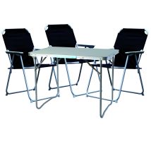 Inda-exclusiv - 4-teiliges Campingmöbel Set Schwarz 80x60x68cm-dmc330871+3xdpo2600s