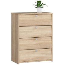 Schuhschrank Akord Rubin In Der Farbe Sonoma-eiche Mit 4 Schuhkipper B66 X H85 X T36 Cm Gewicht 22,2 Kg