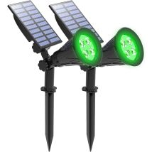 Vtizikl Lampe Solaire Extérieur, 4 Led Spot Solaire Extérieur 2 Modes Lumineux Lumières De Sécurité Ip65 Pour Tree Yard Patio Vert