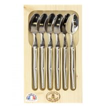 Teelöffel-Set aus rostfreiem Edelstahl – 6 Stück – Natürliche Holzkiste – 1,2 mm